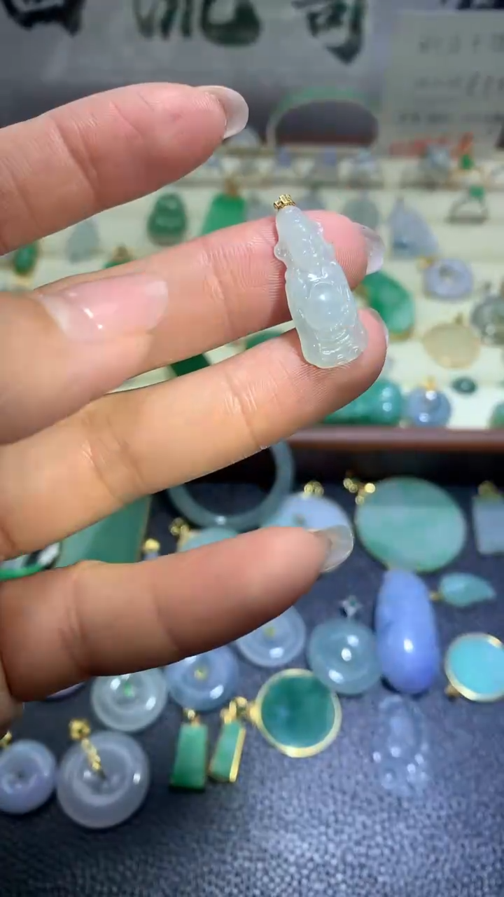 【闪购商品】翡翠颈饰18K金镶嵌087翡翠吊坠
