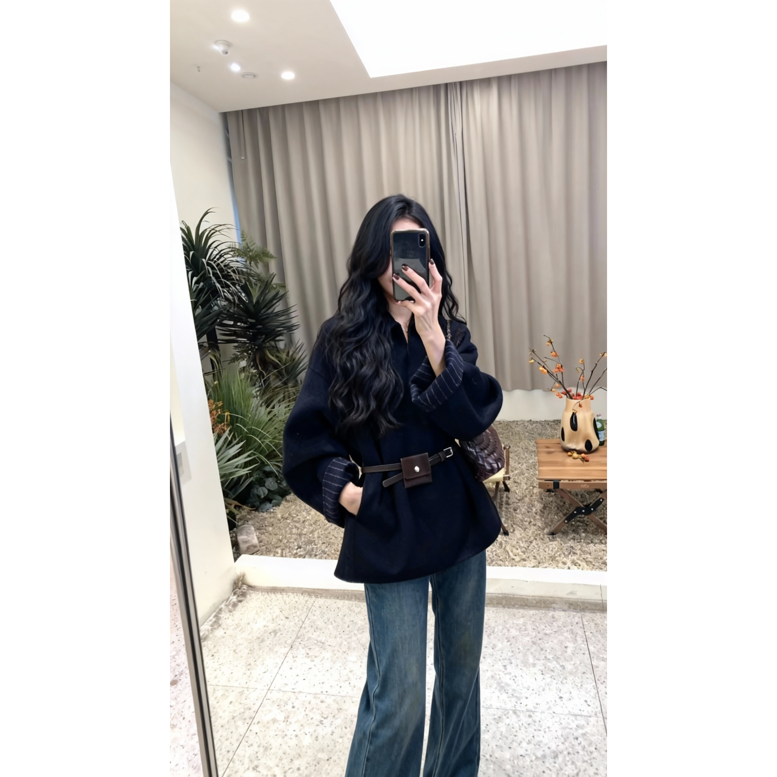 【现货秒发】韩系复古冬季新品双面大衣2025时尚气质感外套（配腰带）