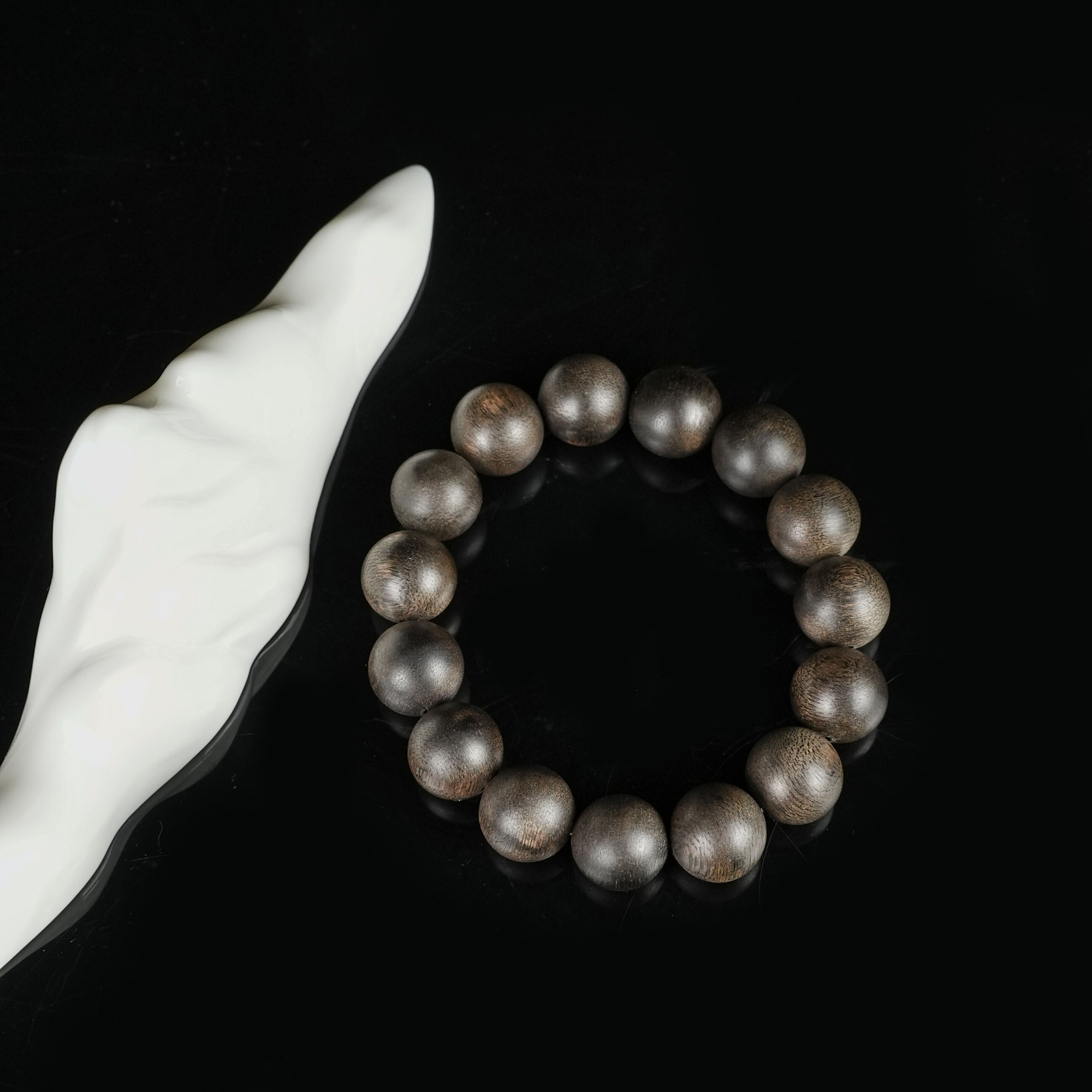 天然野黑油达拉干沉香1.4单圈手串(多样性发货不包邮)