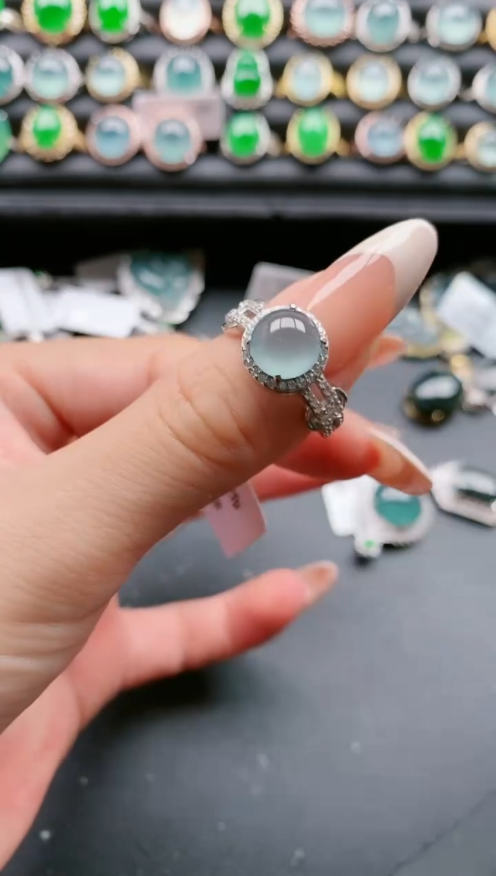 【闪购商品】翡翠戒指银S925镶嵌111111