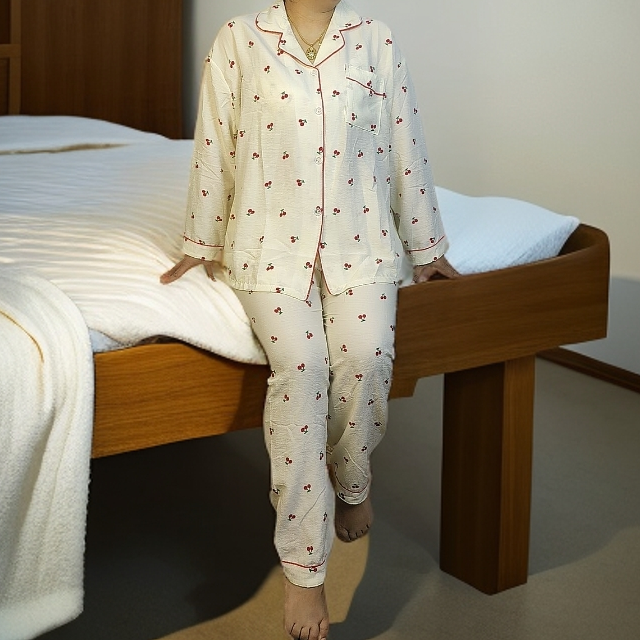 睡衣，棉睡衣。情侣睡衣女士大码网红长袖休闲舒适印花夏季