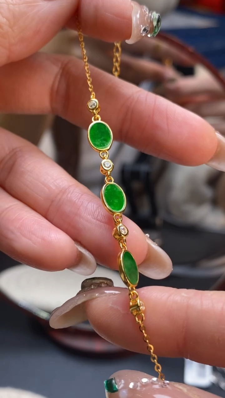 颈饰银S925镶嵌翡翠净货12249