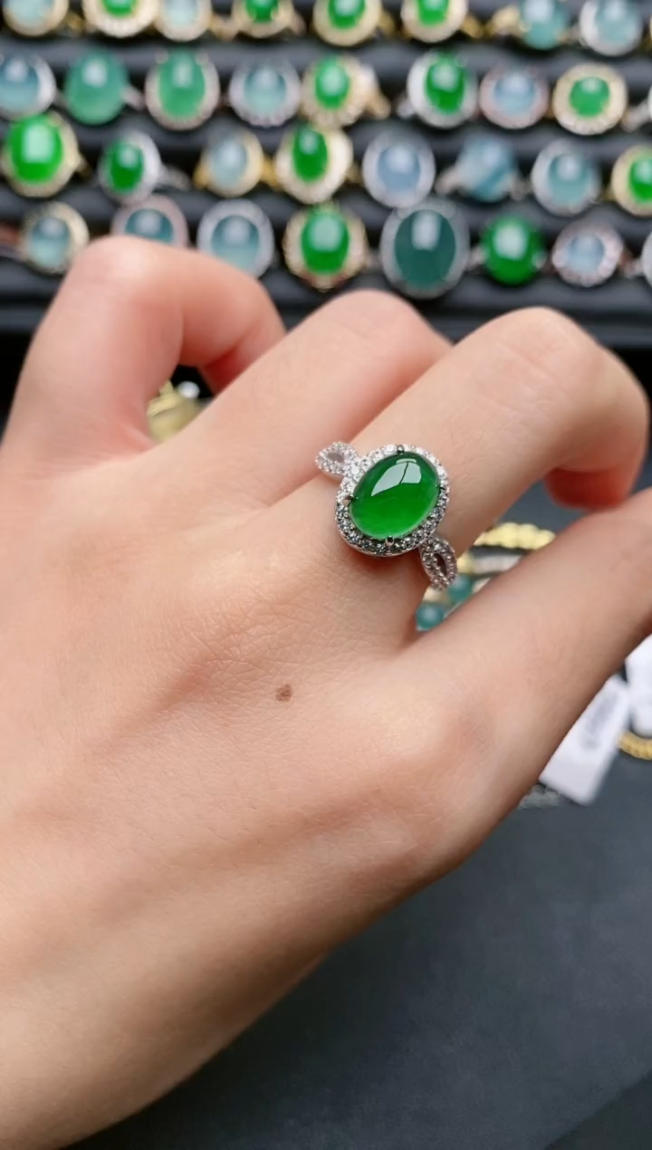 【闪购商品】翡翠戒指银S925镶嵌1111