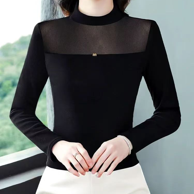 2025秋冬新款修身洋气显瘦长袖加绒打底衫#8192