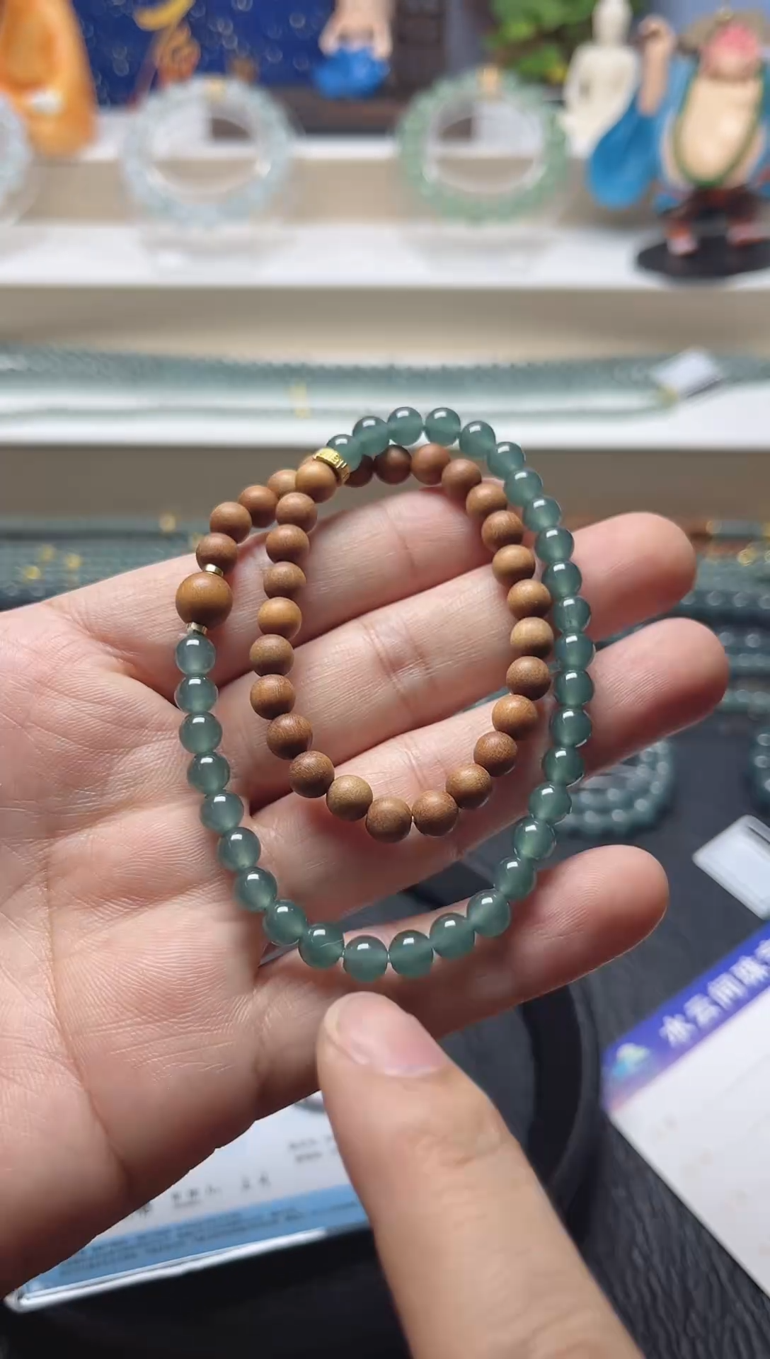 未镶嵌手串翡翠天然危地马拉翡翠手串卡5.8左右