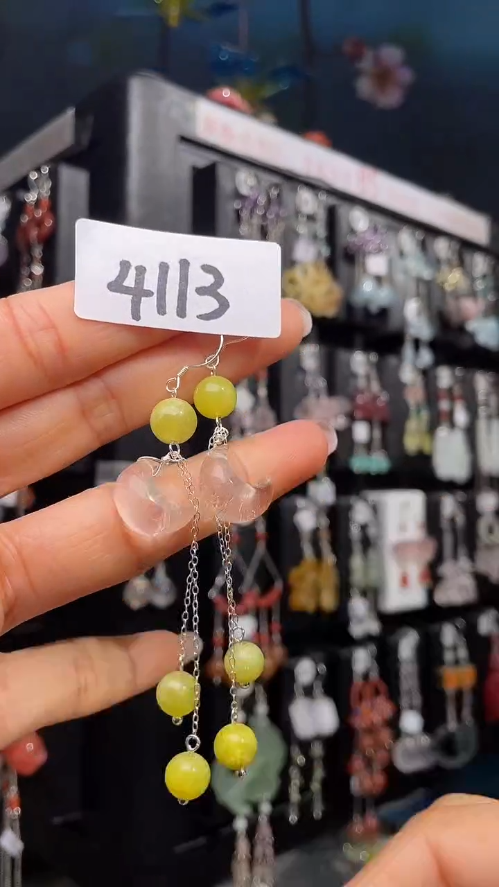 银S925镶嵌耳饰水晶喜欢拍