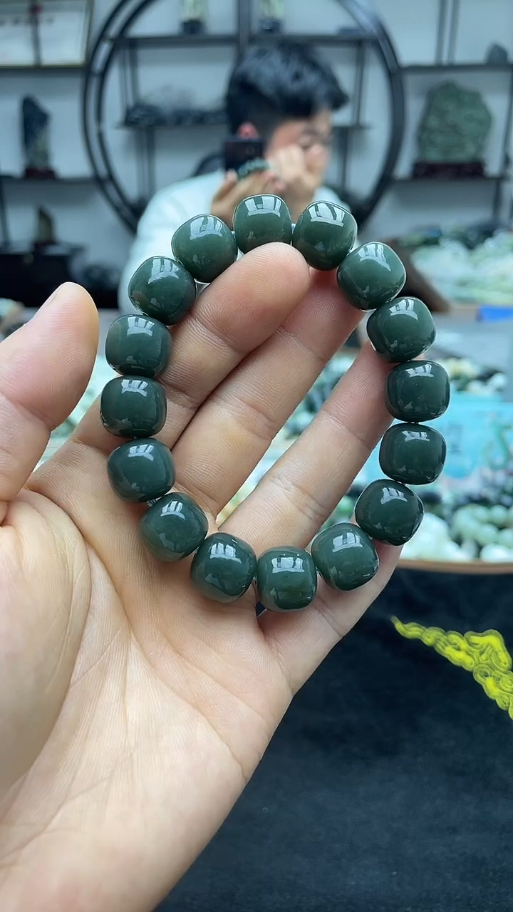 未镶嵌手串和田玉新疆且末蓝14老型