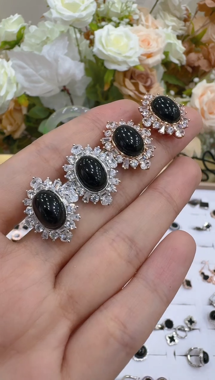 银S925镶嵌翡翠耳饰多样性团购发一件