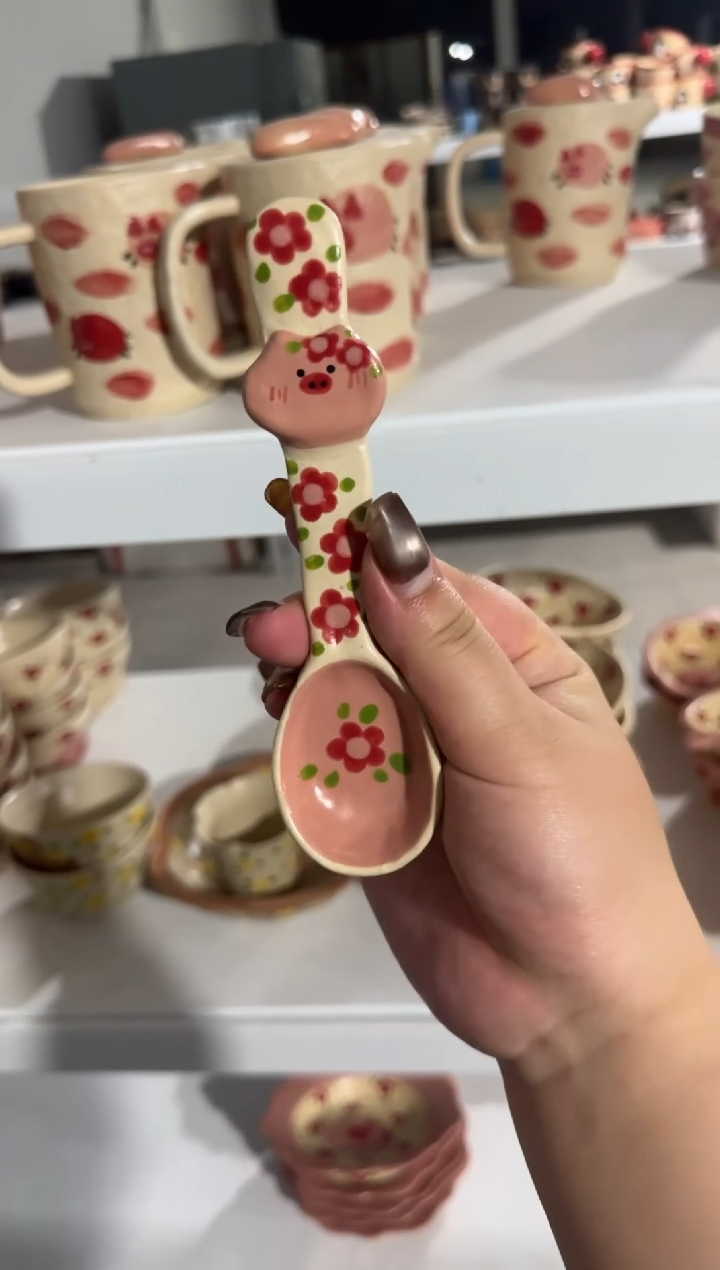 陶瓷猪猪勺子【十里高温釉下彩陶瓷】