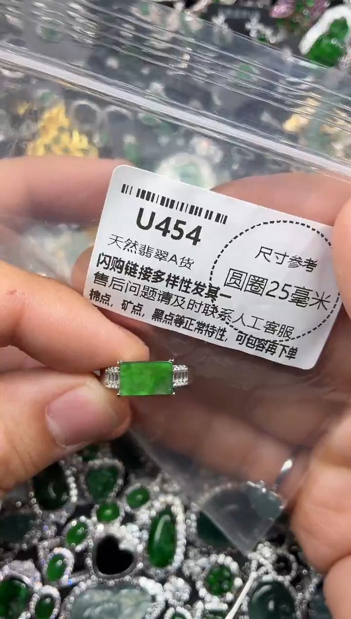 颈饰未镶嵌翡翠U454戒指