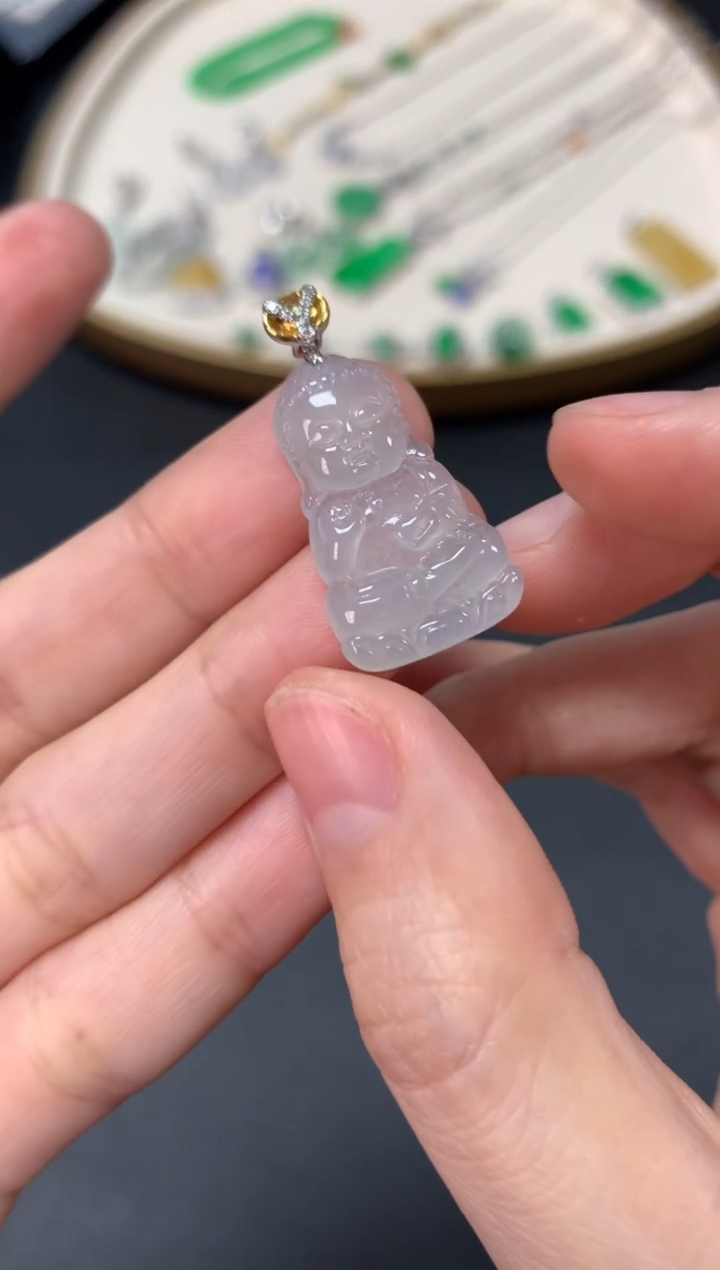 【闪购商品】翡翠吊坠(不含链)18K金镶嵌1350