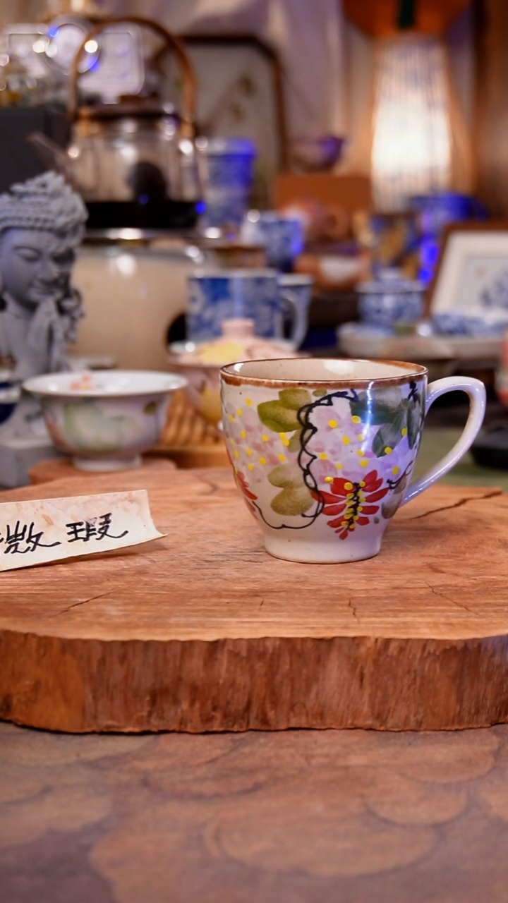 杯子陶紫藤花手工手绘手工手绘