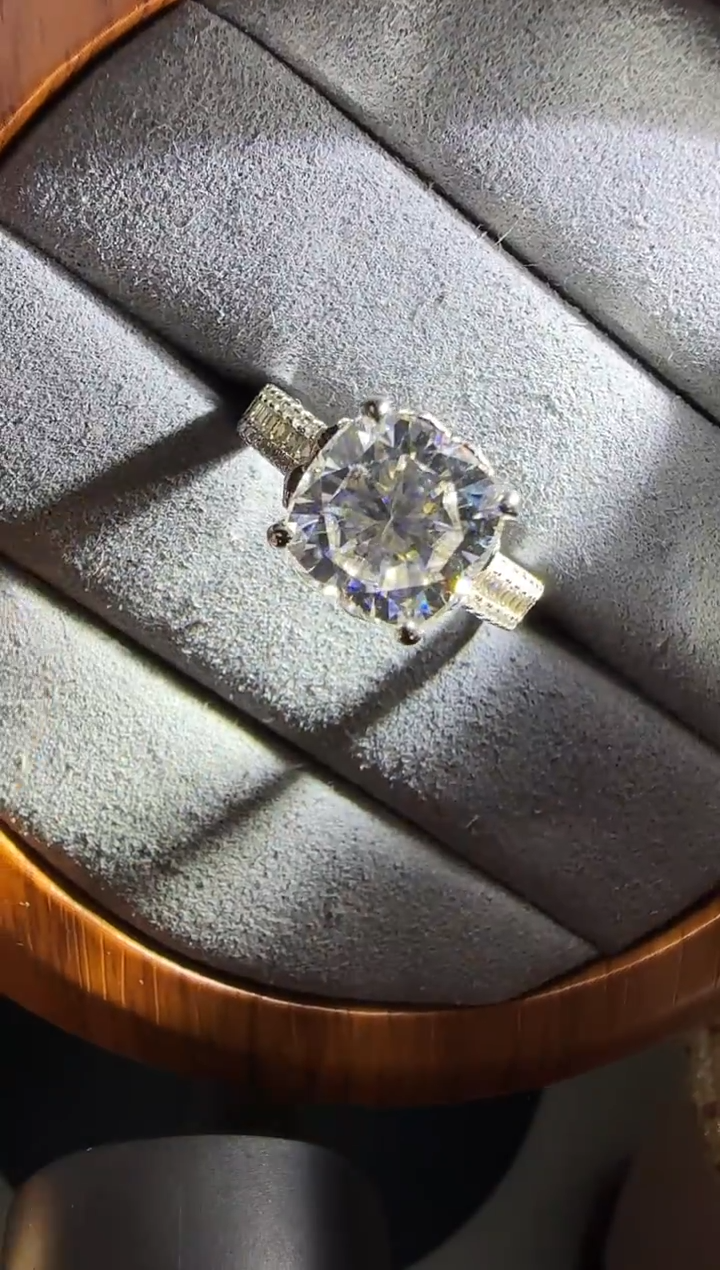 主播定制链接 方形戒指5ct 定制圈口