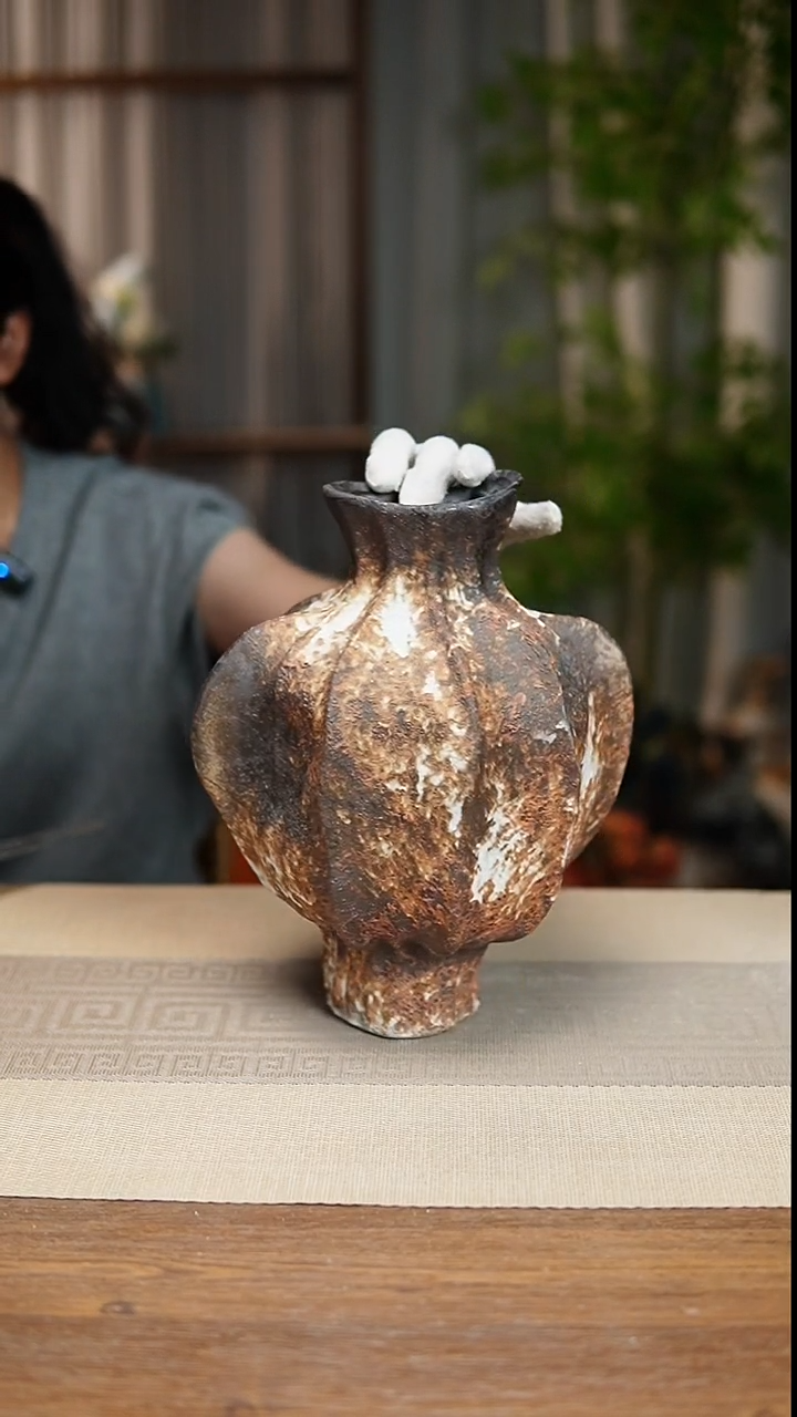 异形花器诧寂棕胖南瓜  