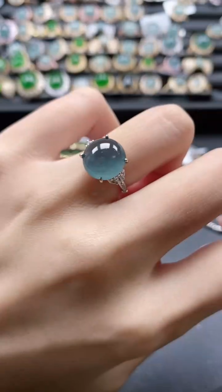 【闪购商品】翡翠戒指银S925镶嵌51511