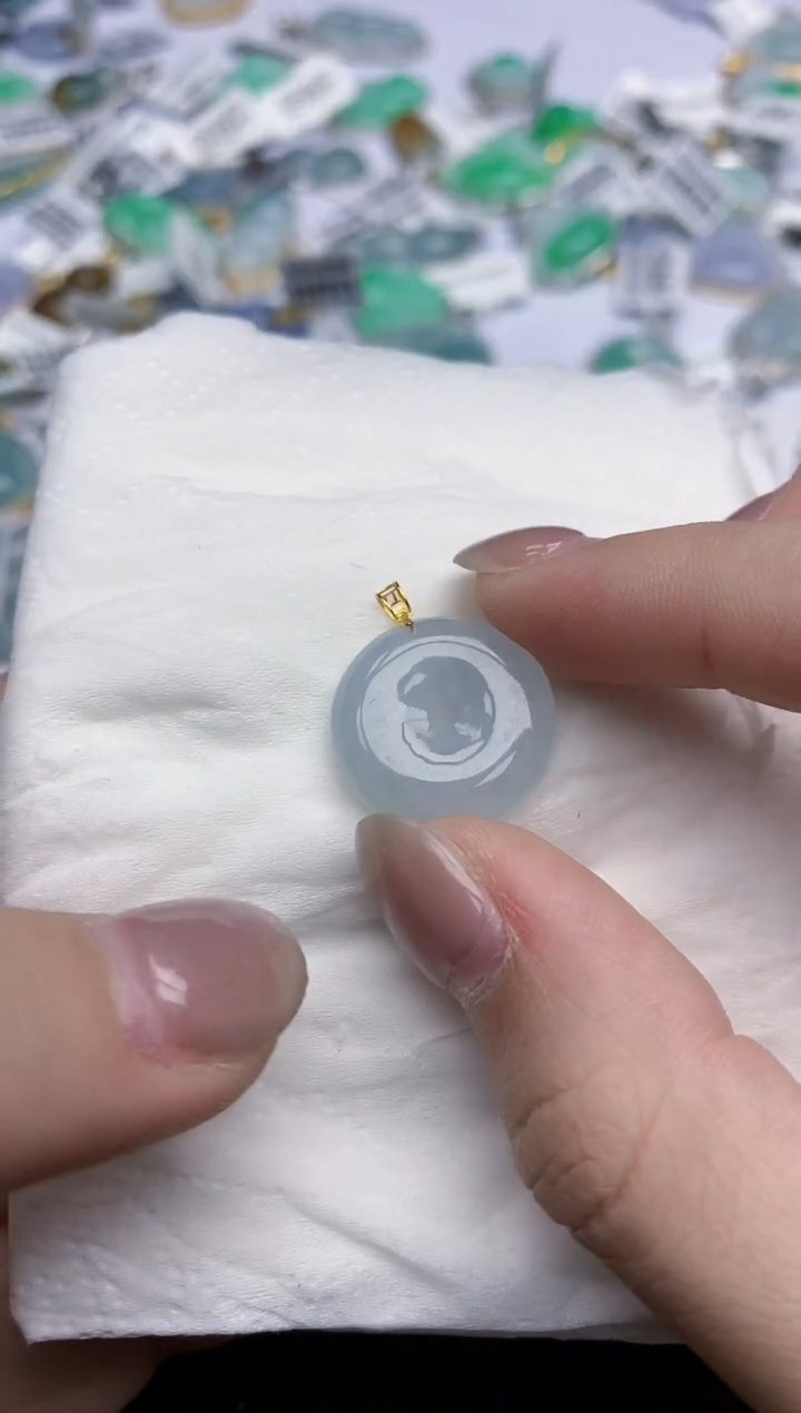 【闪购商品】翡翠颈饰18K金镶嵌天然翡翠A货