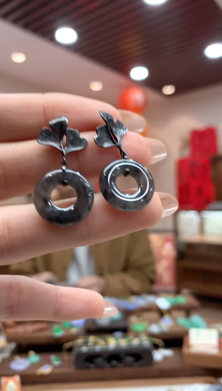 【闪购商品】翡翠耳饰银S925镶嵌耳钉