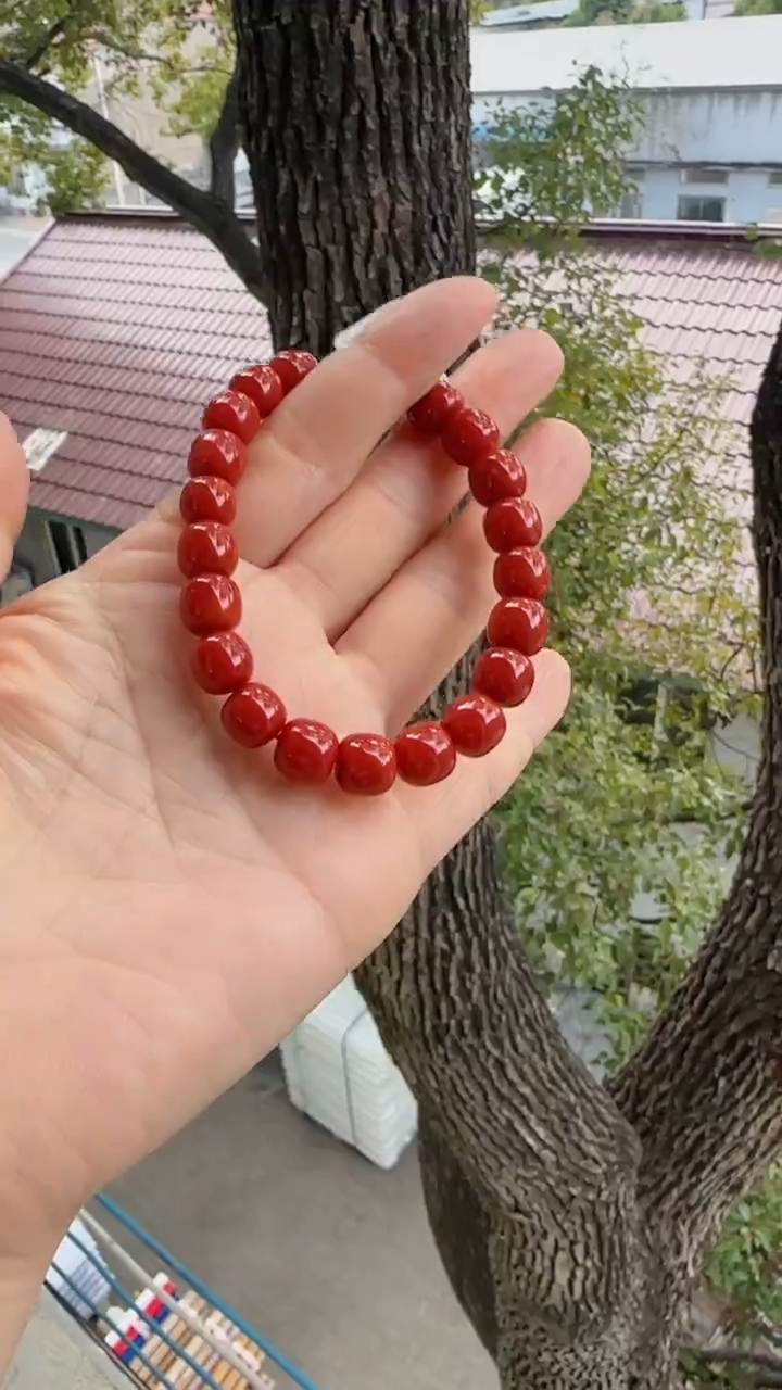 未镶嵌多样性发一件南红玛瑙【高货】锦红9mm保山老型单圈 