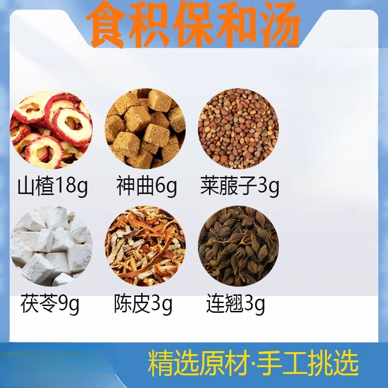 食积保和汤中药材山楂神曲莱菔子茯苓陈皮连翘原材料积食泡水
