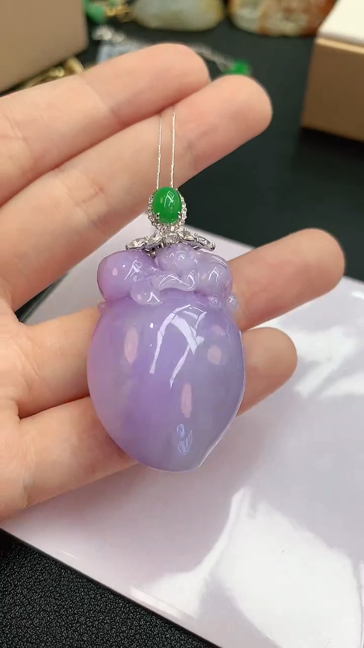 【闪购商品】翡翠颈饰18K金镶嵌赠礼盒证书  敏