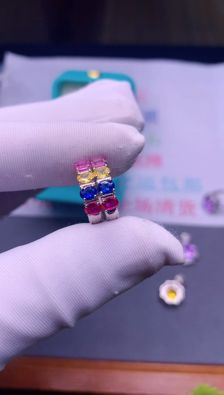 【闪购商品】蓝宝石戒指银S925镶嵌............