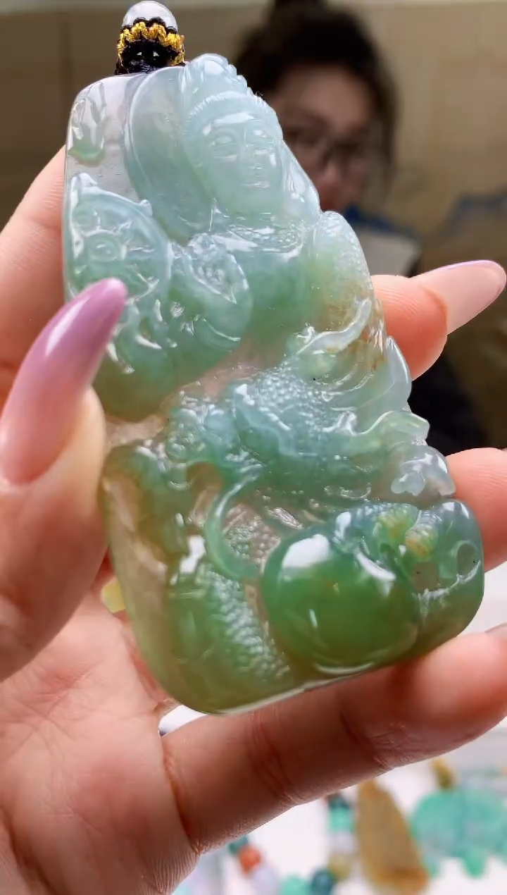 【闪购商品】定制翡翠未镶嵌5156ty-毛货挂件166