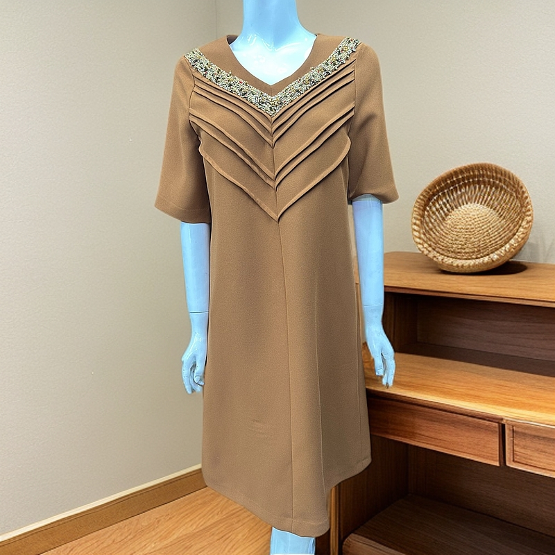 女士时尚爆款连衣裙#琳子21040 黑色红色驼色连衣裙