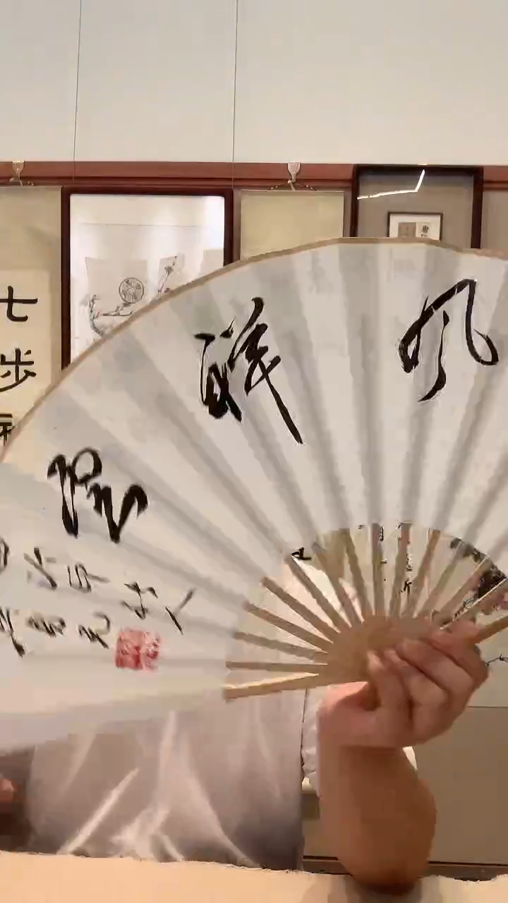 书法J吴老师书法成扇 双面带锦盒一件