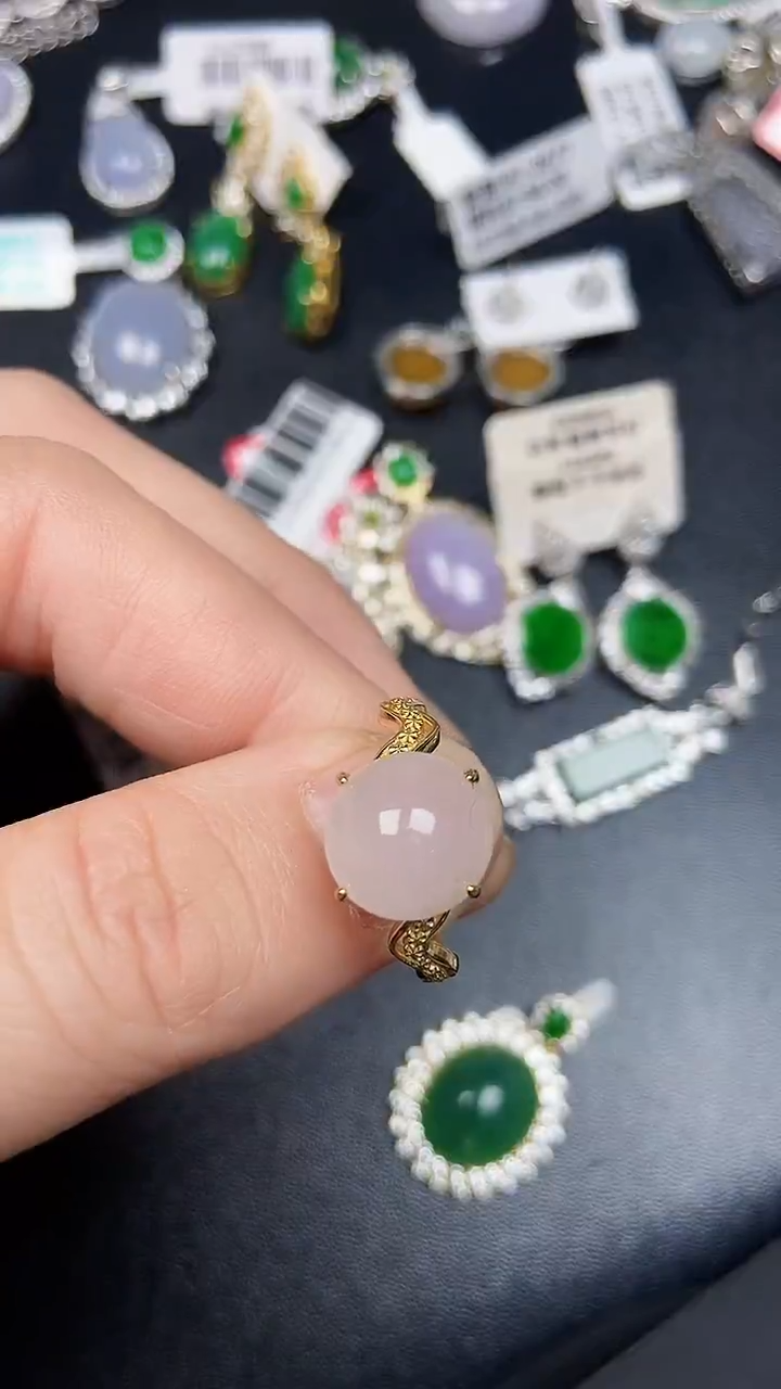 银S925镶嵌戒指翡翠3360