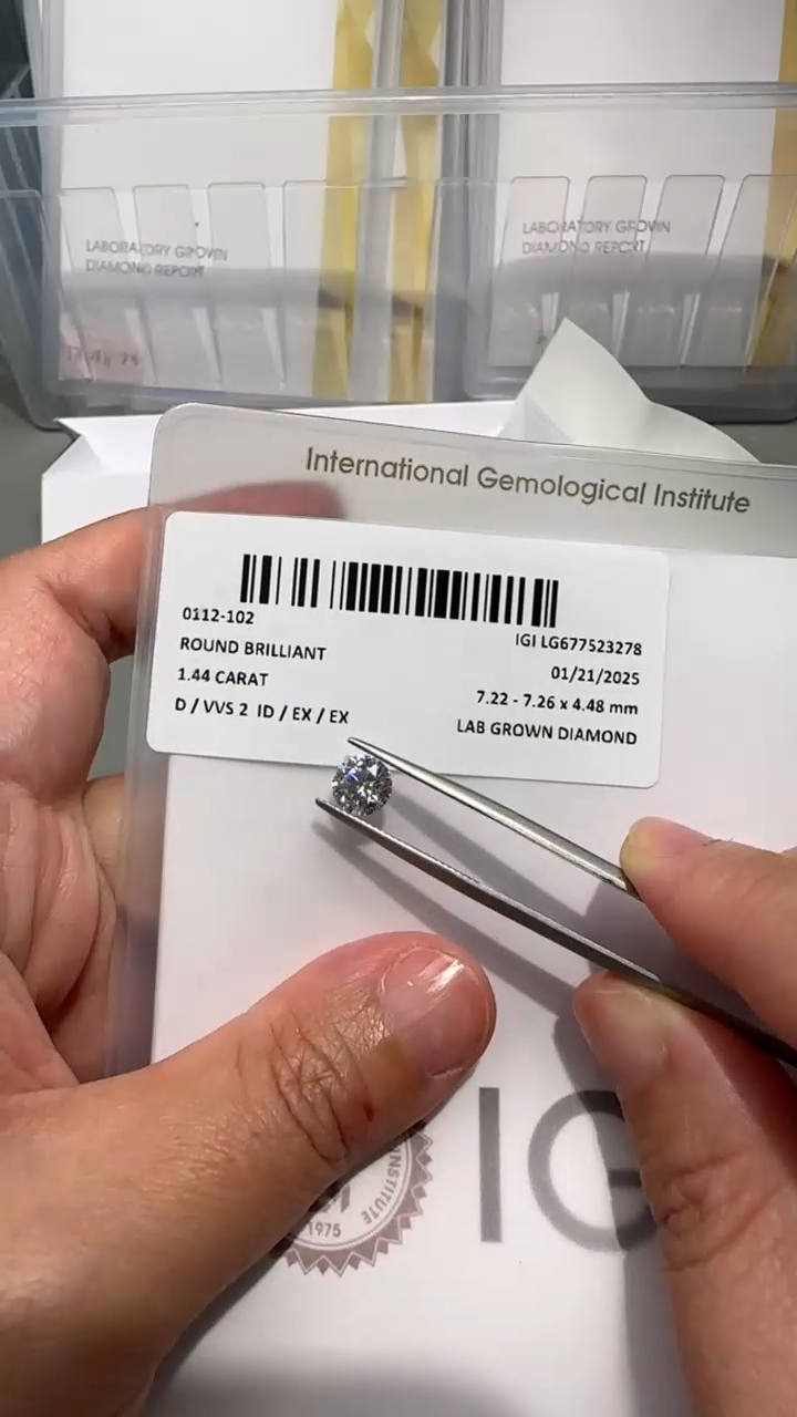 【闪购商品】实验室培育钻石裸石未镶嵌D色 VVS2 ID EX EX