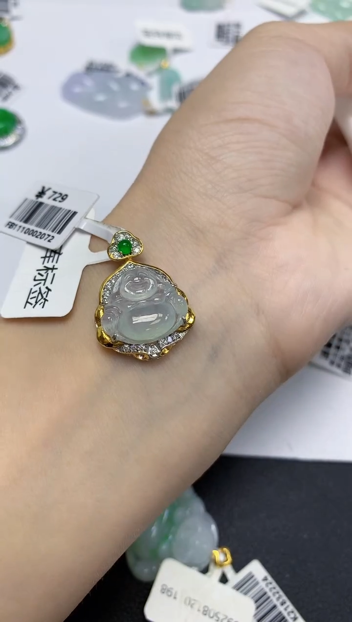颈饰未镶嵌翡翠天然缅甸翡翠A货多样性发一件