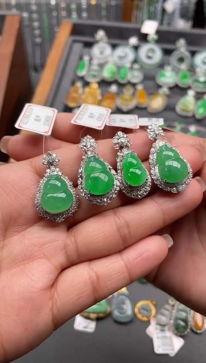 【闪购商品】翡翠挂件18K金镶嵌合集