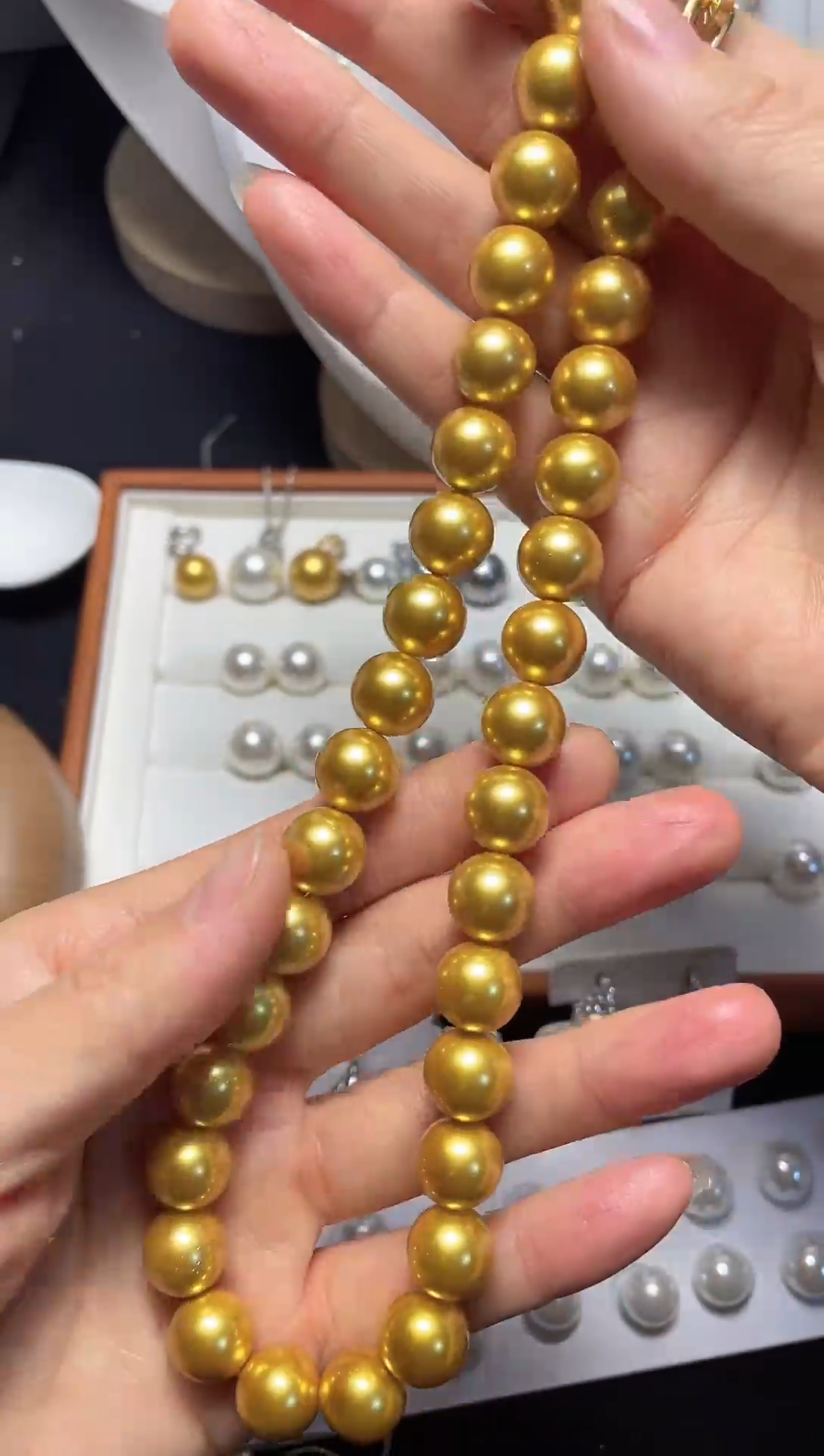 纯铜花岗石纯铜锡合金金色项链