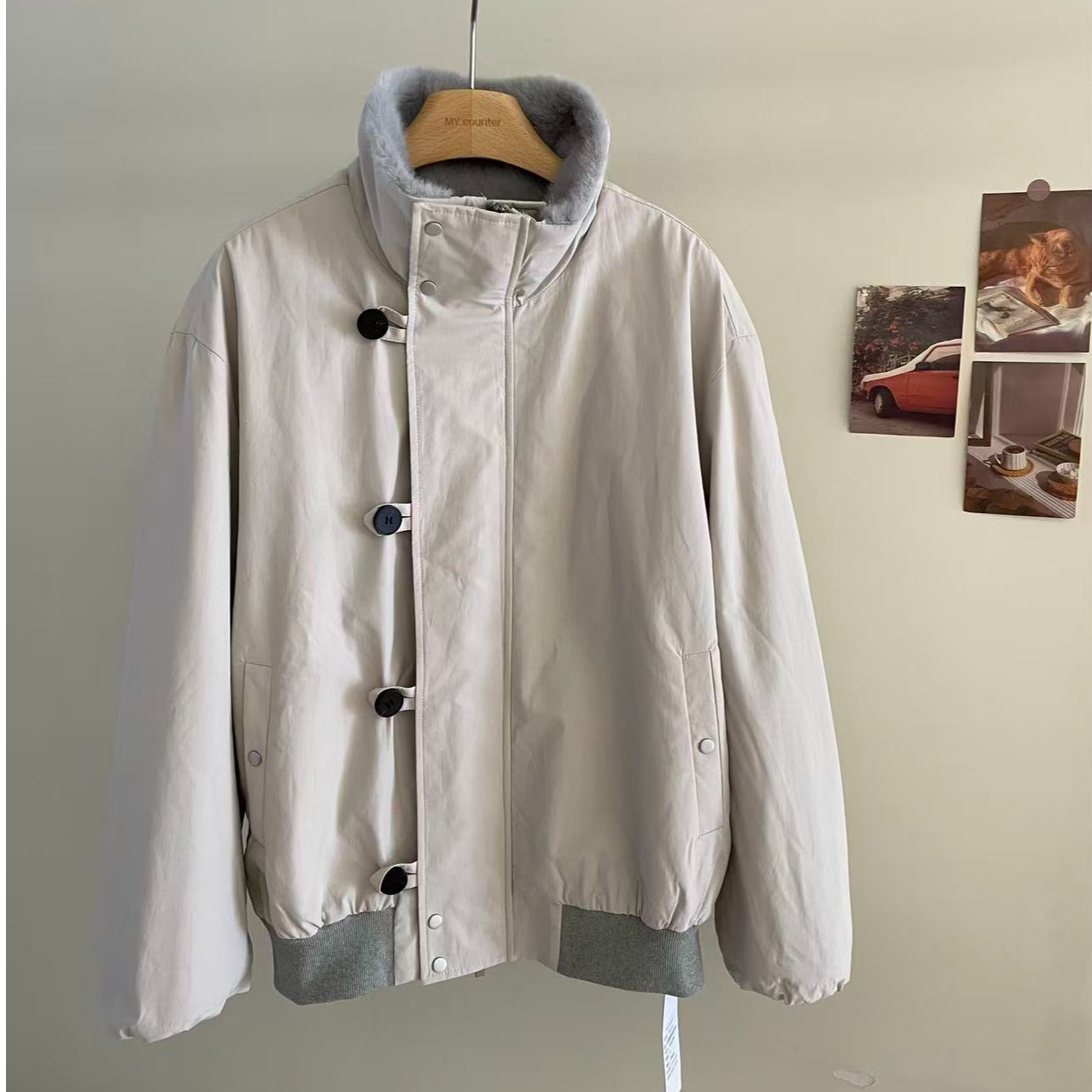 25-291款 仿貂毛环保皮草外套