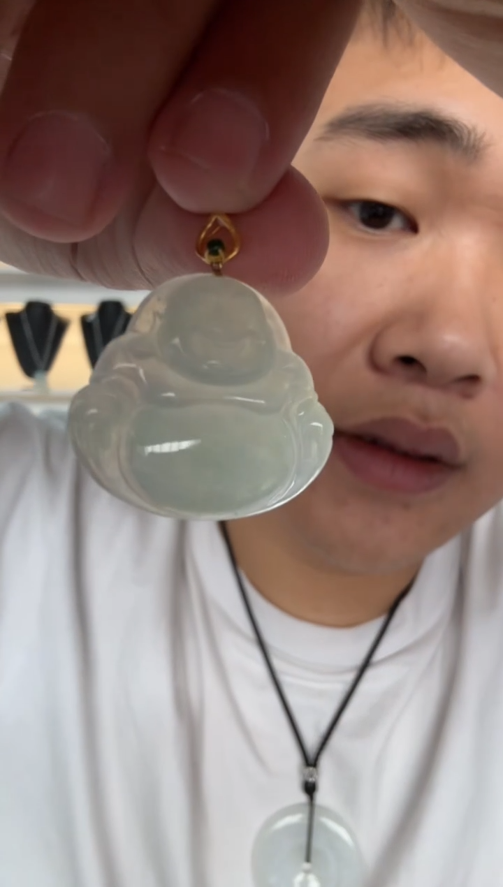 【闪购商品】翡翠颈饰18K金镶嵌天然翡翠A货孤品一件