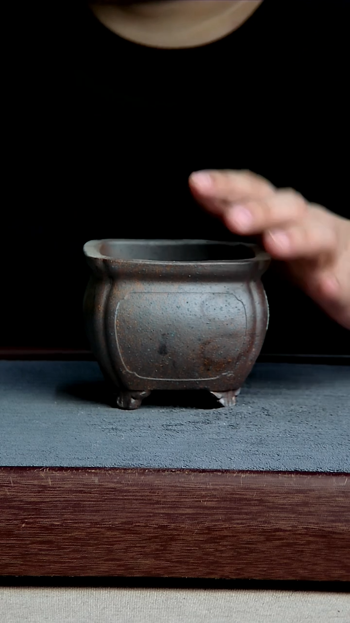 紫砂花盆8.5*6.5cm(内径尺寸紫砂花盆)