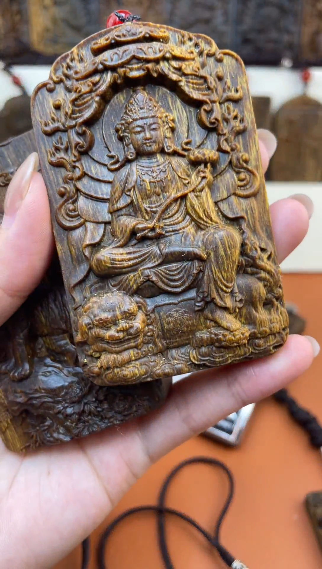 木木雕款芽庄 十二生肖守护 文殊8cm送养香瓶 