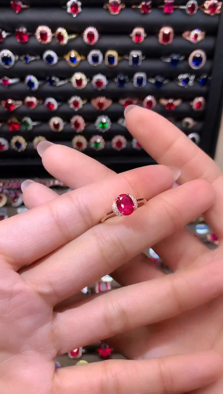 【闪购商品】红宝石戒指银S925镶嵌68