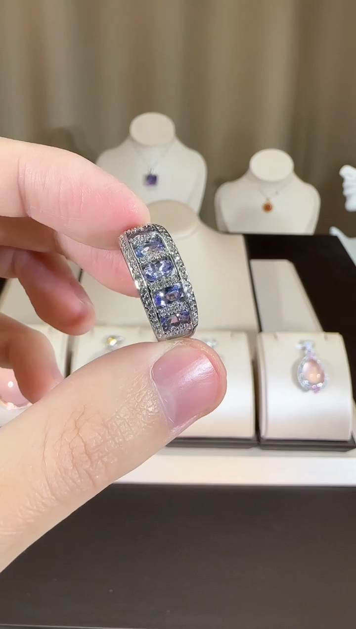 【闪购商品】坦桑石戒指银S925镶嵌设计款