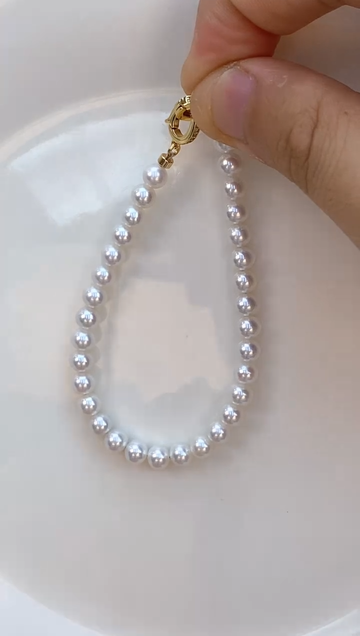 淡水珍珠手链银S925镶嵌5-6