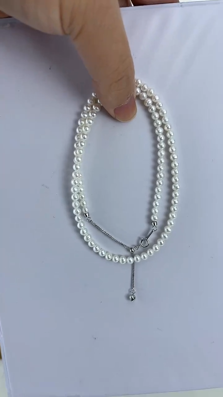 【闪购商品】淡水珍珠颈饰未镶嵌21天然极光珍珠奥白光小米珠4-5