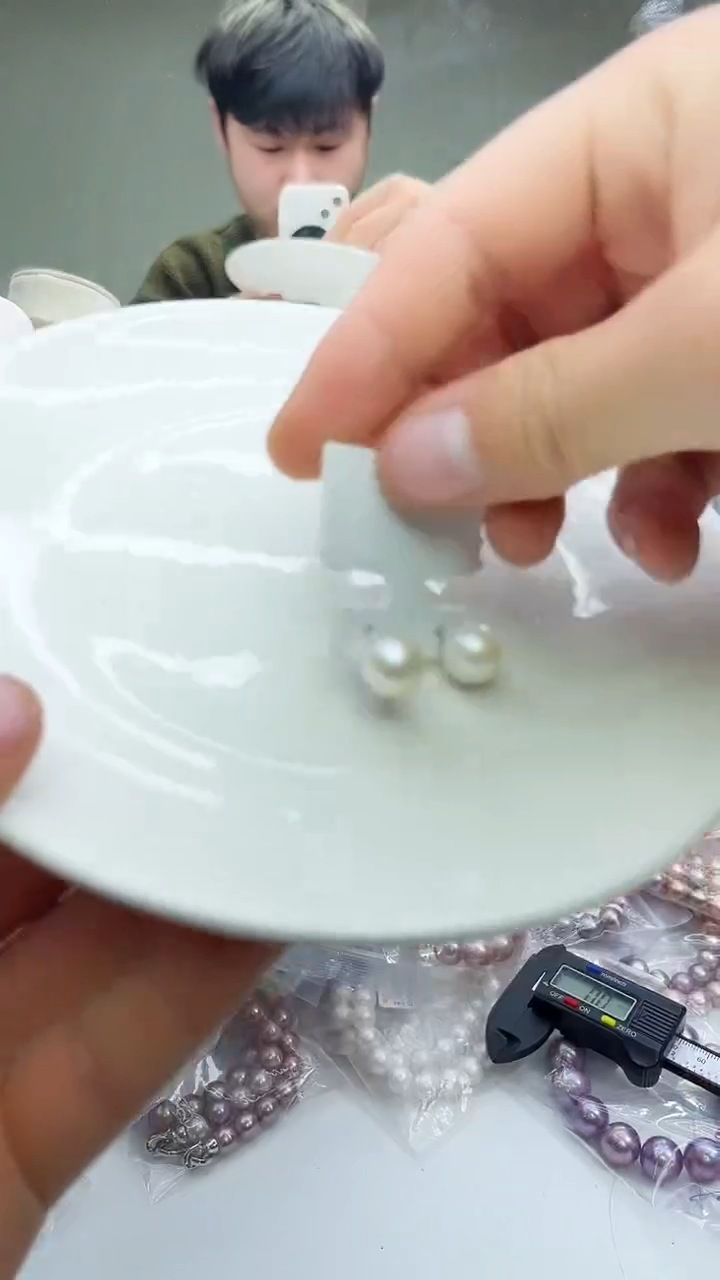 未镶嵌耳饰淡水珍珠白色系耳饰