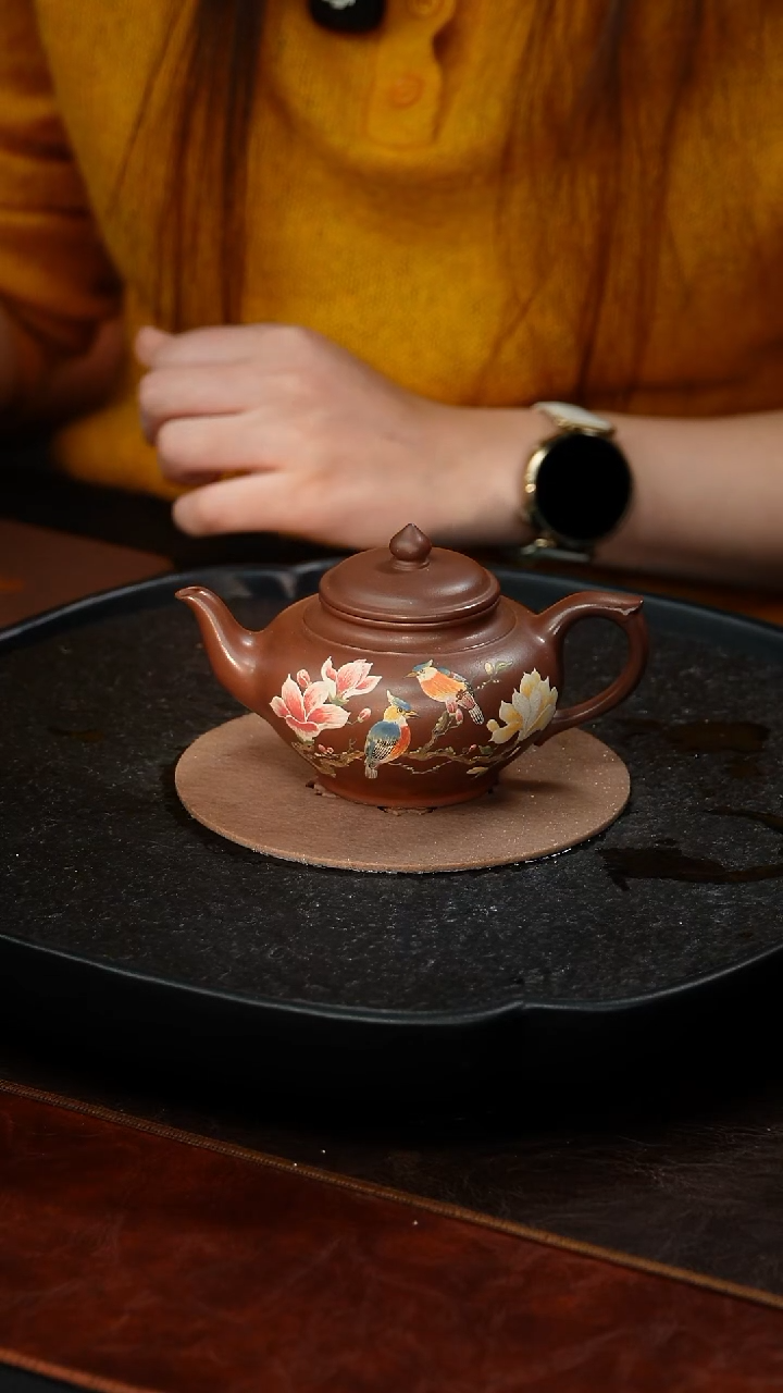 茶壶紫砂丁雪英 笑樱58 紫泥 250毫升