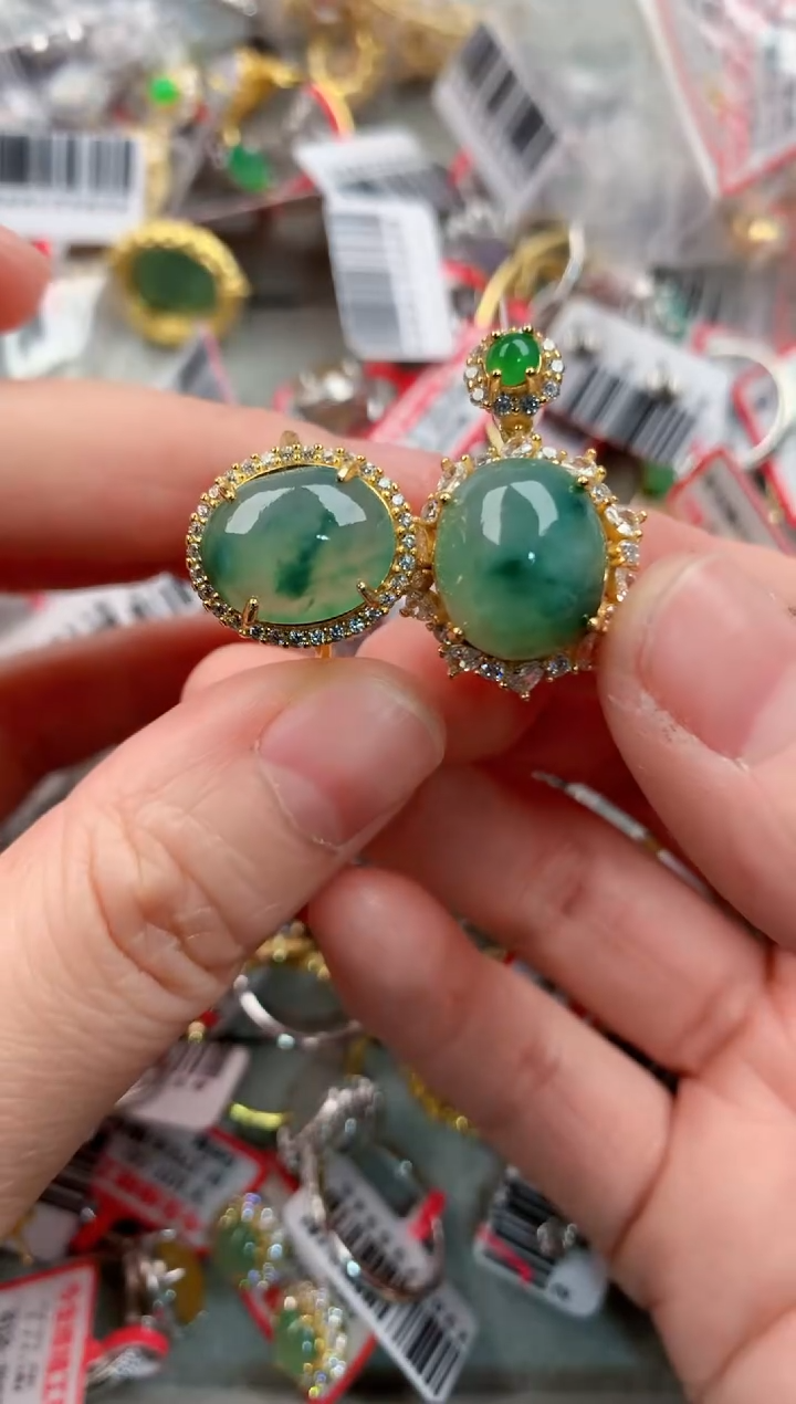 银S925镶嵌戒指翡翠111----7