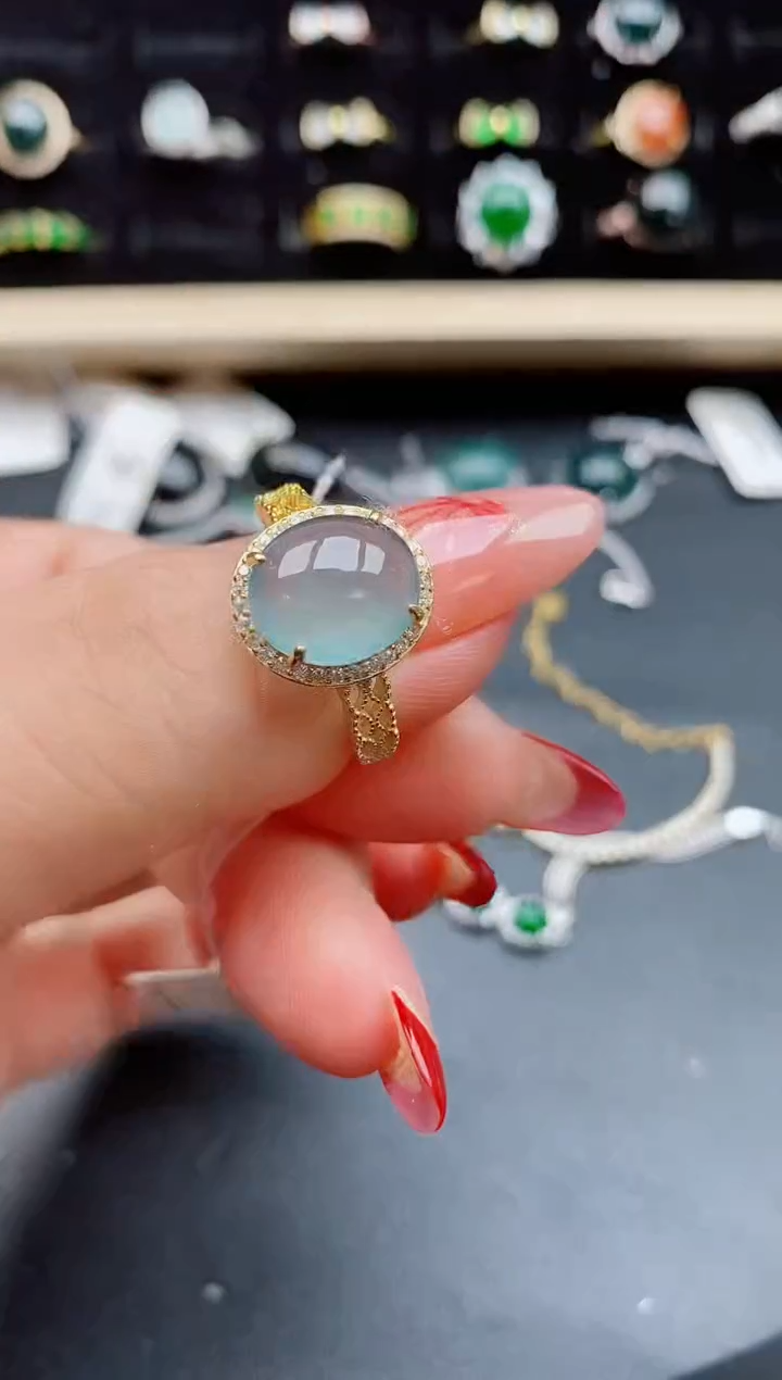 【闪购商品】翡翠戒指银S925镶嵌12121