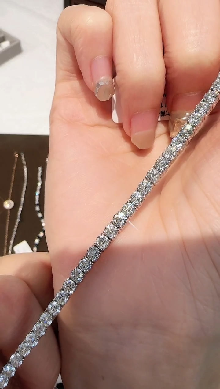 【闪购商品】钻石手链18K金镶嵌单颗15分四爪手链16#