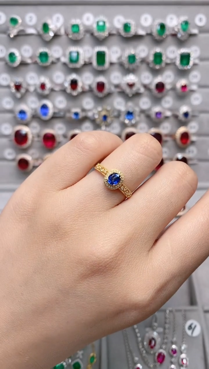 【闪购商品】蓝宝石18K金戒指18K金镶嵌·