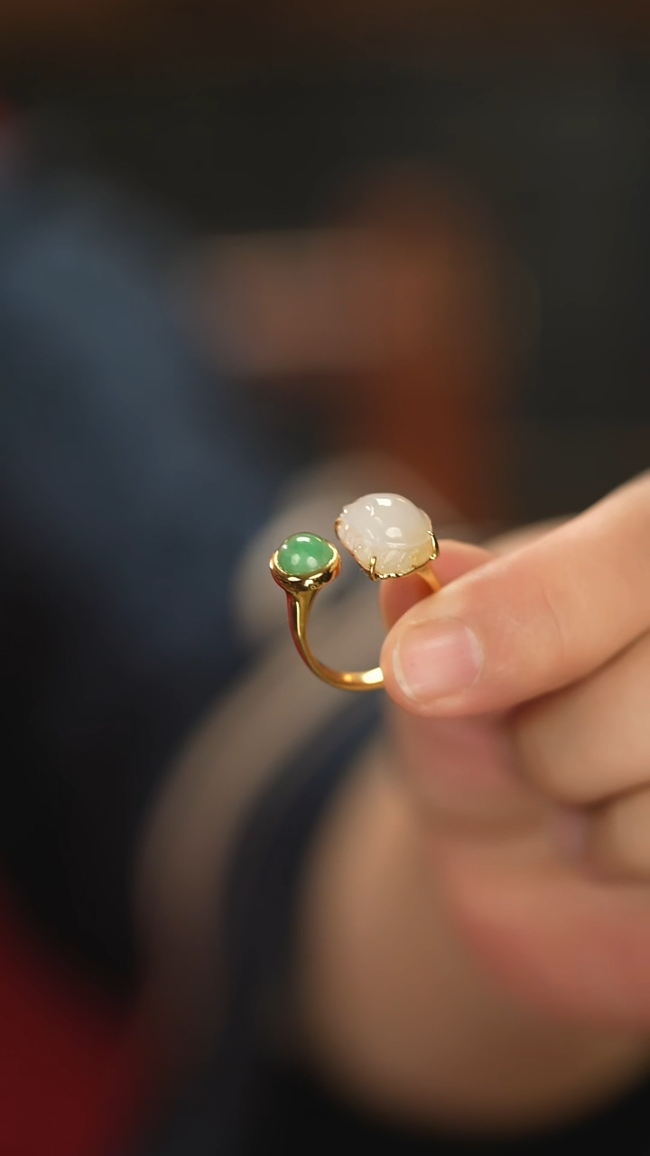 【闪购商品】翡翠戒指银S925镶嵌新款