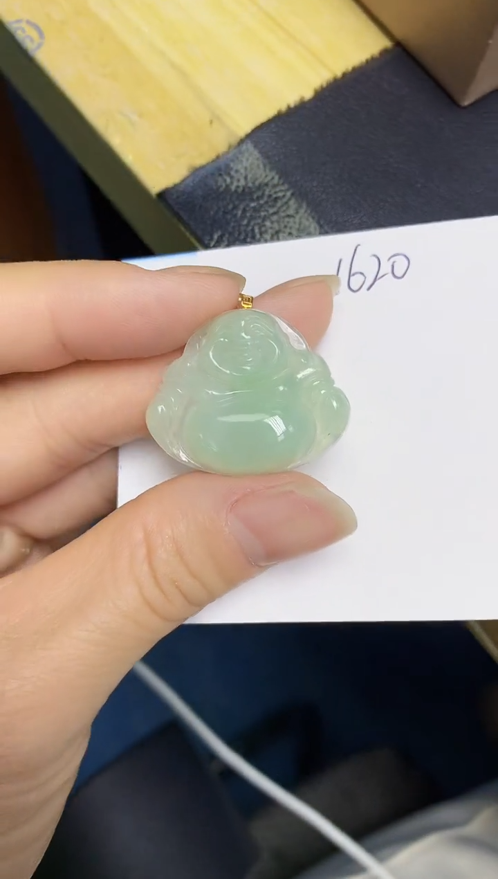 翡翠18K金镶嵌颈饰 天然翡翠A货