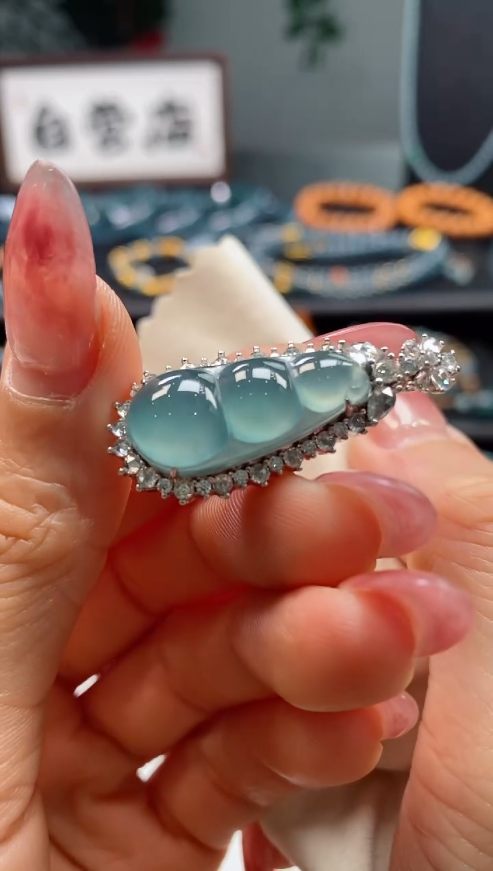 【闪购商品】翡翠颈饰银S925镶嵌0246933181